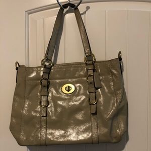 Coach patent leather tote bag